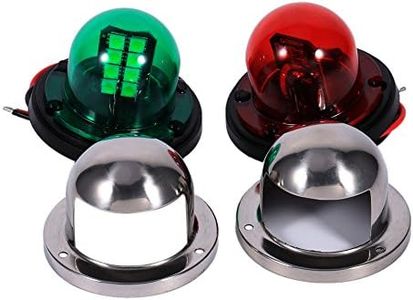 Keenso Boat Navigation Lights, 12V Stainless Bow Lights Marine Boat Yacht Light Led Red Green Sailing Lights for Boats