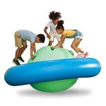 Hearthsong 8-Foot Inflatable Dome Rocker with 6 Handles - Children's Fun Play Equipment Blow Up Giant Bouncer Backyard Toy for Outdoor Game Activities for Boys and Girls Ages 5+ (Max Weight 250 lbs)