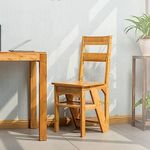 MAHOKSHA Step Stool Wooden Foldable Multifunctional 2 in 1 Lightweight Portable Step Stool for Library|| Folding Chairs