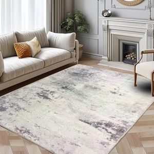 ASIinnsy Mordern Abstract Rug Soft Washable Carpet Non-Slip Area Rug for Living Room Bedroom Indoor Home Decor Medium Pile Floor Mat (Grey/Multi, 200 * 300cm)