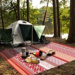 Green Decore Reversible Recycled Plastic Camping and Picnic Rugs | Perfect for Garden, Patio, Picnic, Decking | Stain And Water Resistant | Prime Red/Orange 180 x 270 cm