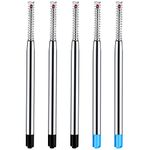 Zonon 5 Pieces Replaceable Metal Ballpoint Pen Refills With Spring Smooth Writing Ballpoint Pen Refills, 1 mm Metal Replacement Ballpoint Pen Refills (Blue, Black)