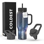 Coldest Tumbler with Handle and Straw Lid | 3 Lids Insulated Reusable Stainless Steel Water Bottle Travel Mug | Gifts for Women Him Her | Limitless Collection (36 oz, Into The Beyond)