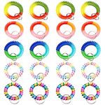 10 Pack Wrist Coil Keychain, Colorful Spring Stretch Key Chain Key Ring Rainbow Spiral Coil Wristband for Swimming Pools, Gyms, Sauna