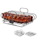 Yukon Glory Rib Racks for Grilling and Smoking | Rib Grilling Rack | Rib Holder for Smoker | BBQ Rib Rack | Grill Rack for Outdoor Grill | Grilling Accessories | BBQ Accessories