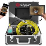 Sanyipace WiFi Wireless Sewer Camera, 65FT/20M, 7'' Detachable LCD Screen, 12 White Adjustable LEDs, IP68 Waterproof, WiFi Duct Endoscope Borescope Pipe Camera for Android/iOS Smartphone, Tablet, etc