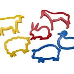 Strong Plastic Cookie/Dough Cutters - Pack of 6 Animal Shapes