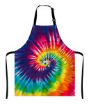 Wasach Tie Dye Apron,Adjustable Neck Bib Apron for Men Women,Suitable for Kitchen Cooking Waitress Chef Apron