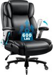 LEMBERI 600lbs Big and Tall Office Chair, Heavy Duty Office Chair for Heavy People, High Back Executive Computer Chair with Adjustable Lumbar Support and Flip Arms, Extra Wide Large Desk Chairs