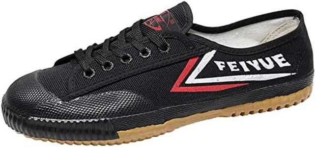 Martial Arts Shoes Mens Lightweight Traditional Kung Fu Shoes Canvas Anti-Slip Fashion Qigong Trainers,Black,9.5 UK