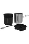 Stanley Adventure Compact Camping Cooking Set 0.7L with bowl and Spork - 4 Piece Camp Cook Set - Outdoor cook set - Stainless Steel Pot with vented Lid - Cook Set for Backpacking, Hiking and Camping