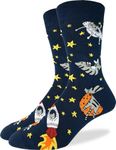 Good Luck Sock Men's Space Cat Socks, Adult