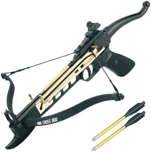Armory Replicas™ 80lb Self-Cocking Hunting Crossbow Pistol | Durable Die-Cast Alloy & Fiberglass Build | High-Speed Precision with 3 Aluminum Arrows