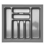 KEEPWELL Cutlery Tray For Kitchen Drawer/Cutlery Cosmetic Stationary Storage Organizer/Cutlery Organizer Tray For Modular Kitchen Basket And Kitchen Trolley (Grey, 21X19 Inch)(Polyvinyl Chloride)