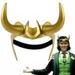 HOMELEX Loki Helmet Cosplay Headpiece Props Movie Superhero Helmet with Horns Crown Ragnarok Halloween Mask Costume for Adult