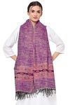 Weavers Villa Kullu Design Shawl (Purple), 100cm X 200cm