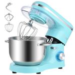 Kitchen in the box Stand Mixer, 6.5QT Kitchen Mixer, 6-Speed 660W Dough Mixer with Egg Whisk,Dough Hook,Beater for Home Baking (Blue, 6.5QT)
