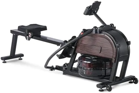 GarveeLife Dual Magnetic & Water Resistance Rowing Machine w Extended Slide, Full-Body Workout, Low-Impact, Ergonomic Full Motion or Premium Water Motion, Max 350lb Weight Capacity, App Compatible