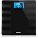 Duronic Digital Bathroom Body Scales BS203 | Measures Body Weight in Kilograms, Pounds and Stones | Black Non-Slip Design | Step-On Activation | Precision Sensors | XL Digital Display | 200kg Capacity