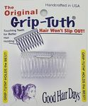 Good Hair Days Grip-Tuth Shorty Combs - Decorative & Styling Combs for Fine and Thin Hair (Crystal, 2 Count - 1 3/4 inch)