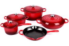 Le Creuset Signature Cast Iron Cookware Set - 9 Piece (Cerise)