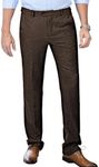 Men's Tweed Pants Herringbone Thick Wool Pleated Front Dress Suit Vintage Trousers (Coffee, 29W x 30L)