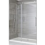 Milano Portland - 1500mm Chrome Reversible Frameless Sliding Shower Enclosure Door