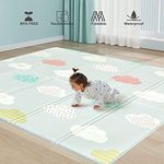 Uanlauo Baby Play Mat XPE MATL,71x59inch Play Mat for Baby,Foldable Kids Play Mat, Foam Play Mat,Infant Play Mat,Waterproof Crawling Mat,Edge Reinforcement Mat