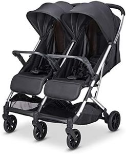 Babify Twin Air Passeggino gemellare, leggero e compatto, omologato fino a 22 kg, passeggino doppio Soft Grey