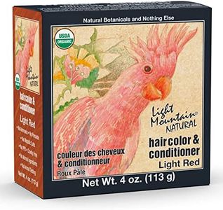 Light Mountain Henna Hair Color & Conditioner - Light Red Hair Dye for Men/Women, Organic Henna Leaf Powder and Botanicals, Chemical-Free, Semi-Permanent Hair Color, 4 Oz