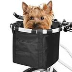 Quixotical Collapsible Bike Basket, Multi Purpose Detachable Bicycle Front Basket, for Pets, Shopping, Commuting, Camping and Outdoors