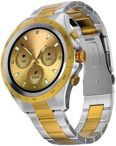 Fire-Boltt Solace Luxury Stainless Steel Smart Watch, 1.32" (33.5mm) Display 360 * 360 px high Resolution with 60Hz Refresh Rate, Bluetooth Calling & 360 Health Monitoring (Gold Silver)