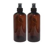 PHARCOS 500 ml Amber Pet Spray Bottle for DIY cosmetic- Sun Proof, Oxidize Safe, Use for Multipurpose Use etc (Amber, Black Spray - Pack of 2)