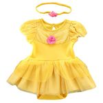 MYRISAM Christmas Costumes for Baby Toddler Girls Belle Princess Birthday Bodysuit Romper Tutu Dress w/Headband 6-9M