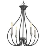 Progress Lighting P400029-143 Whisp Four-Light Chandelier, Graphite