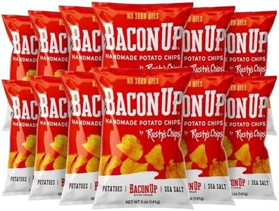 Bacon Up - Handmade Crunchy Healthy Potato Chips - No Preservatives, No Seed Oils, Gluten Free, Healthy Snacks for Adults - 5oz (12 Snack Packs) by Rusty's Chips