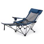 Taruor 2 in 1 Camping Chair, Cooler Chair Portable Adjustable Reclining Lounge Chair with Removable Footrest for Camping Fishing Beach Picnics