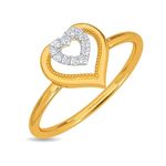 KISNA 14K White SI Real Diamond Gold Ring for Women | Heart Attraction S15