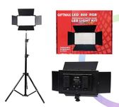 GIFTMAX Professional Rechargeable Pro 800 RGB 50W LED Panel Light Photography, Studio Light with Tripod Stand for Video Recording/Content Creation/Game Live Streaming Zoom (800 LED RGB Light)