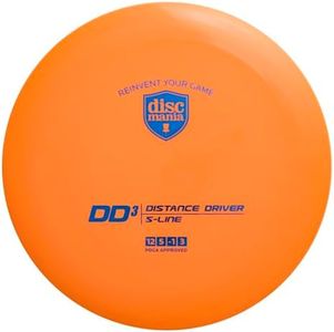 Discmania S-Line DD3 Disc Golf Distance Driver | Stable to Overstable Disc Golf Driver with Incredible Glide | Premium S-Line Plastic | Ideal for Long Distance Drives | 170-175g (Orange)