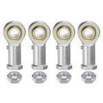 uxcell 4pcs PHSB8 Female Rod End Bearing 1/2 Inch Bore and 1/2-20 Left Hand Thread, Self-Lubricating Joint Rod Ends, Includes Jam Nuts