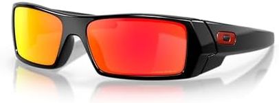 Oakley Men's Gascan Polished Black Frame/Prizm Ruby Lens Rectangular Sunglasses