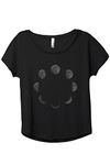 Thread Tank Moon Phases Women's Fashion Slouchy Dolman T-Shirt Tee - Black - Large