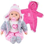 BiBi Doll - 20" Lifelike Large Size Soft Bodied Baby Doll Girls Boys Toy with Dummt and Sounds