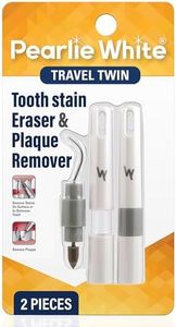 Pearlie White Travel Twin Plaque & Tooth Stain Remover | Tartar Remover and Plaque Scraper For Teeth | Dental Stain Eraser and Metal Teeth Cleaning Tools For a Clean and Healthy Mouth