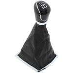 BIAREN 5 Speed Gear Shift Knob Gearstick Gaiter Boot Cover Chrome Frame for Ford Focus Fiesta B-Max C-Max Mondeo KA Ecosport Tourneo Transit Connect Courier 8M5R7H409BKA 1548262 AM8A6J7J132AB 1571917