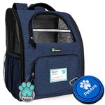 PetAmi Dog Backpack Carrier for Small Large Cat, Pet, Puppy, Ventilated Pet Hiking Backpack Travel Bag, Airline Approved Cat Backpack Carrier, Camping Biking Dog Bag Up to 18lbs Pet, Navy