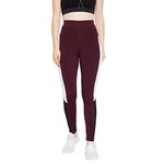 Urban Komfort Workout, Active Sports, Fitness, Yoga, Gym and Dance- Leggings|Tights for Women and Girls with Side Pockets (L, Wine)