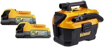 DEWALT 20V MAX* POWERSTACK™ Compact Battery, 2 Pack (DCBP034-2) & DEWALT 20V MAX Cordless Wet-Dry Vacuum, Tool Only (DCV580H)