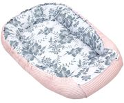 Medi Partners Baby nest Pod Newborn Sleepyhead 100% Cotton Waffle 100x60x15cm Bed Pillow Accessories Cocoon for Babies (Berry with pink Waffle)